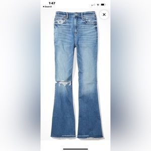 AE American Eagle Super High-Waisted Flare Jean - New Without Tag - 12 Short